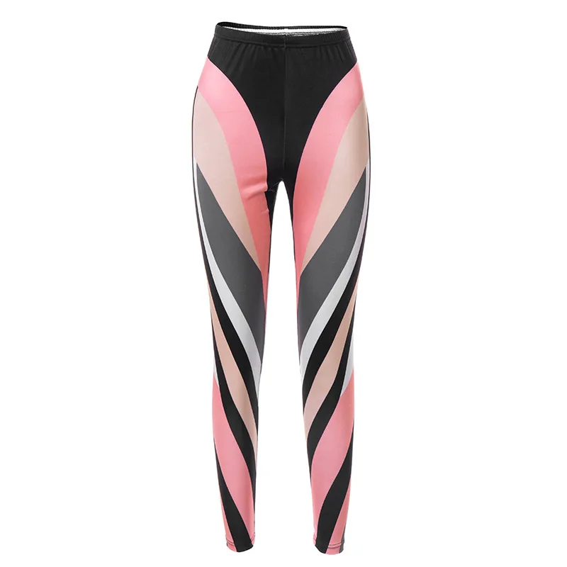 

CIGGANTFUL Women Summer New Hit Color Printing High Waist Buttocks Fitness Trousers Leggings Fashion Casual Tight Long Pants