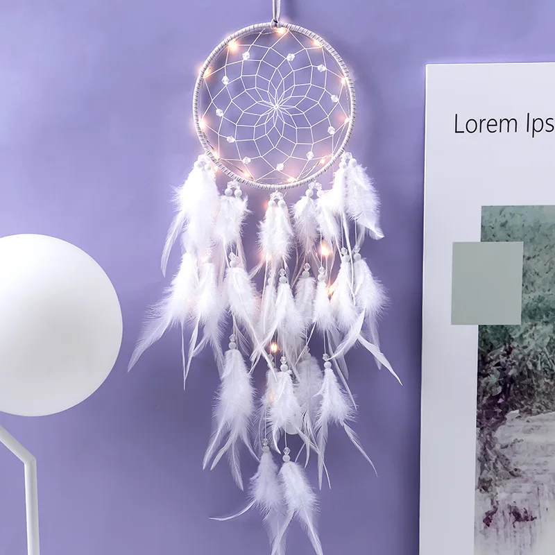 

Novel Dream Catcher LED Lights String Dreamcatcher For Home Decoration Room Wind Chimes Girls Best Gift Balcony Wall Hanging