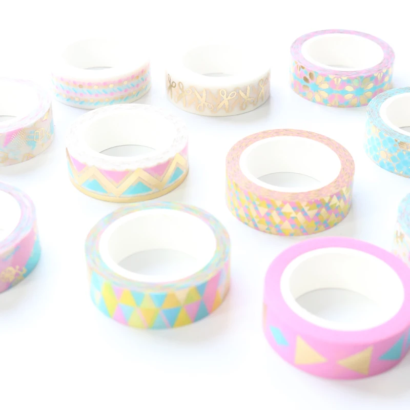 Креативная Золотая фольга Domikee декоративная Васи-лента в рулонах для дневника