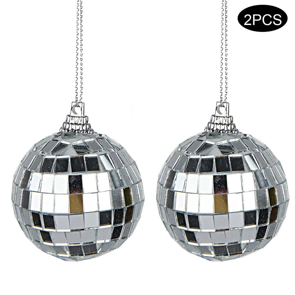 Светоотражающий декоративный зеркальный шар диаметром 2 шт. стеклянный для бара
