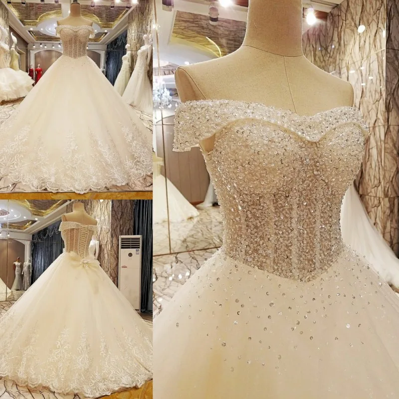 LS85321 кружевное бальное платье с открытыми плечами длиной до пола свадебные