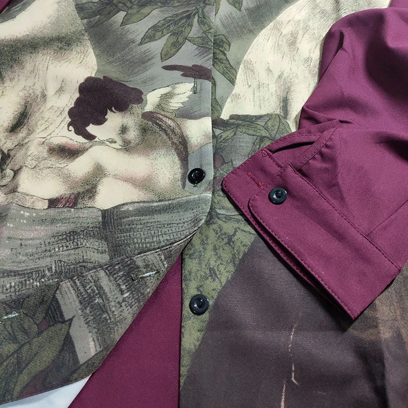 Рубашка черарт Женская винтажная с длинным рукавом и принтом | одежда