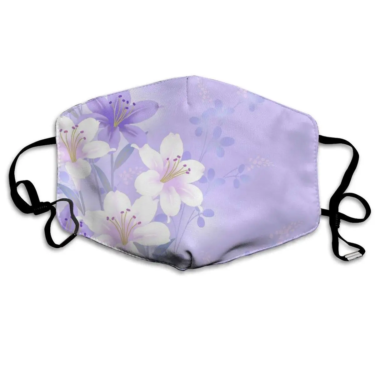 Маска унисекс с фиолетовыми цветами ветрозащитная Пылезащитная маска для дома