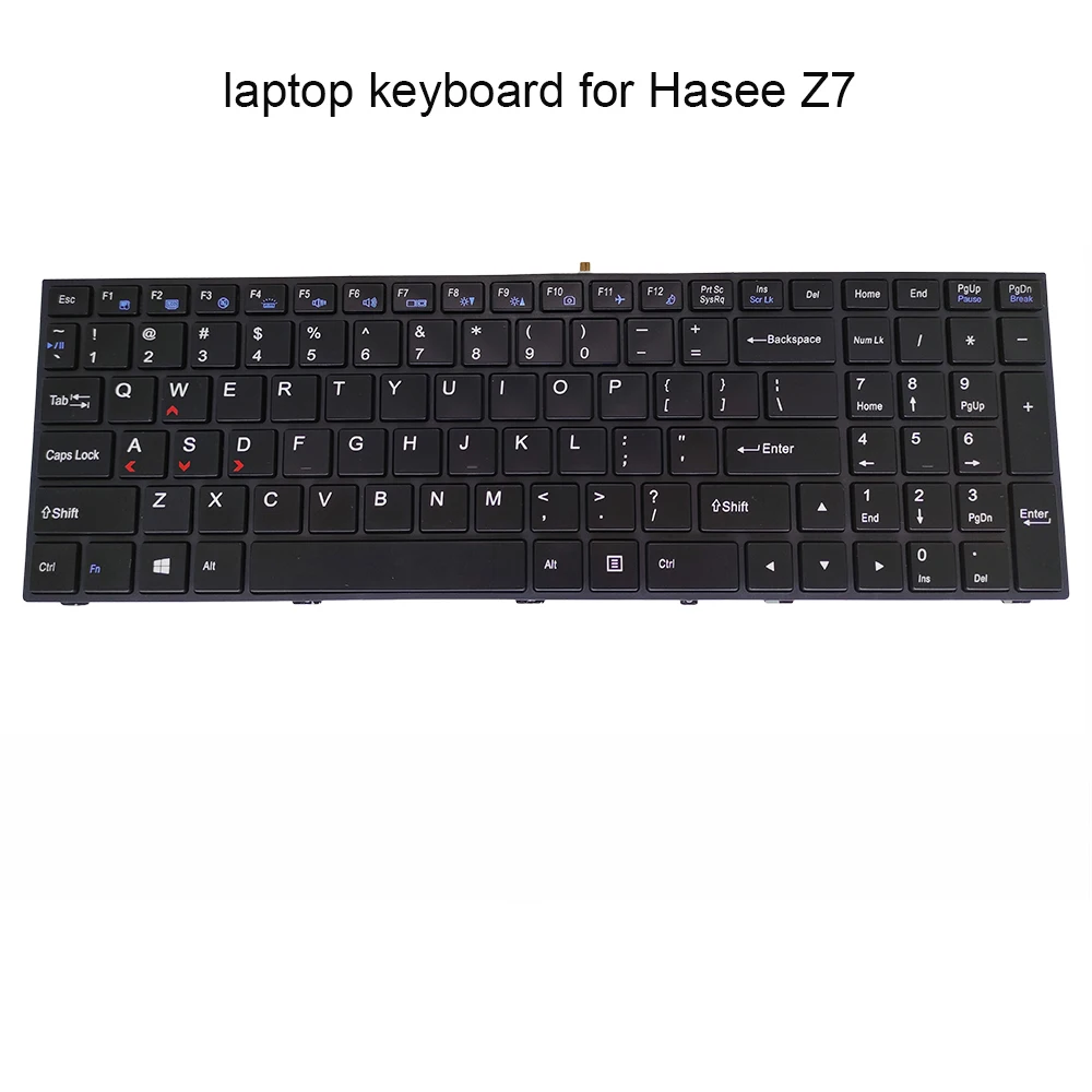 Teclados de Substituição para Hasee Teclado Retroiluminado Eua Inglês Preto Backlight Original z7 Sl7s3 Mp-13h83usj430b4 6-80-p6500-013-1h