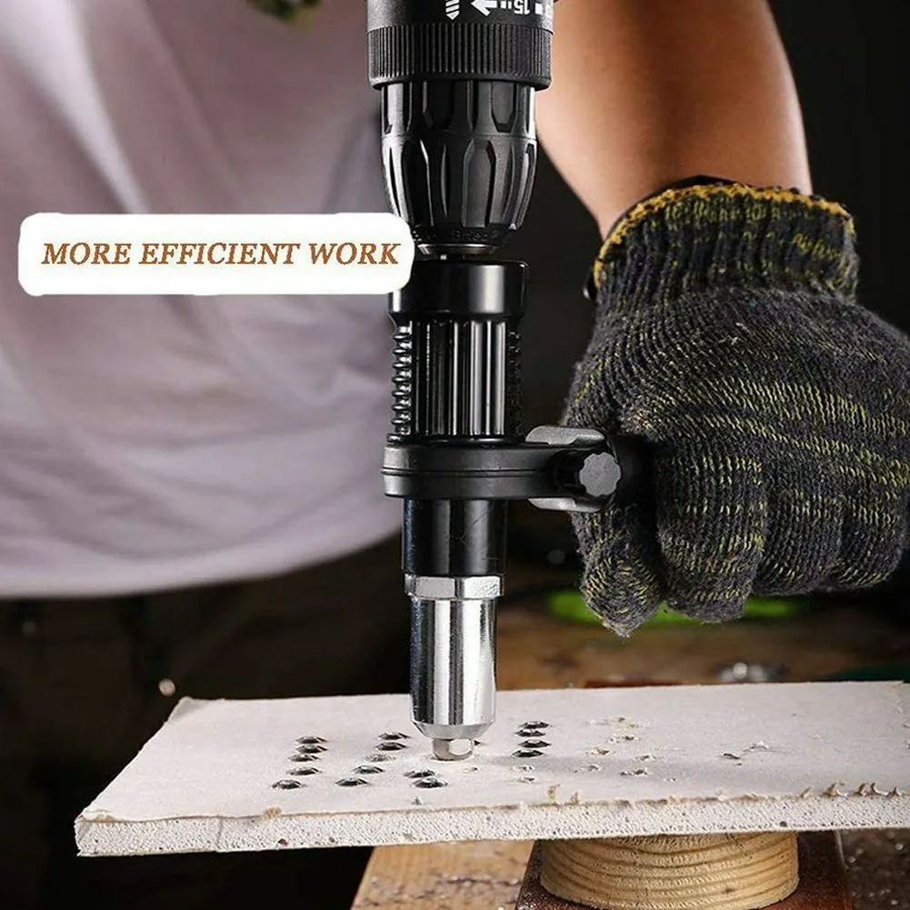 

Carbide Alloy Electric Nut Riveting Insert Riveter Tool Rivet Adaptor For Cordless Drill Draw 2.4/3.2/4.0/4.8mm Pulling Rivets