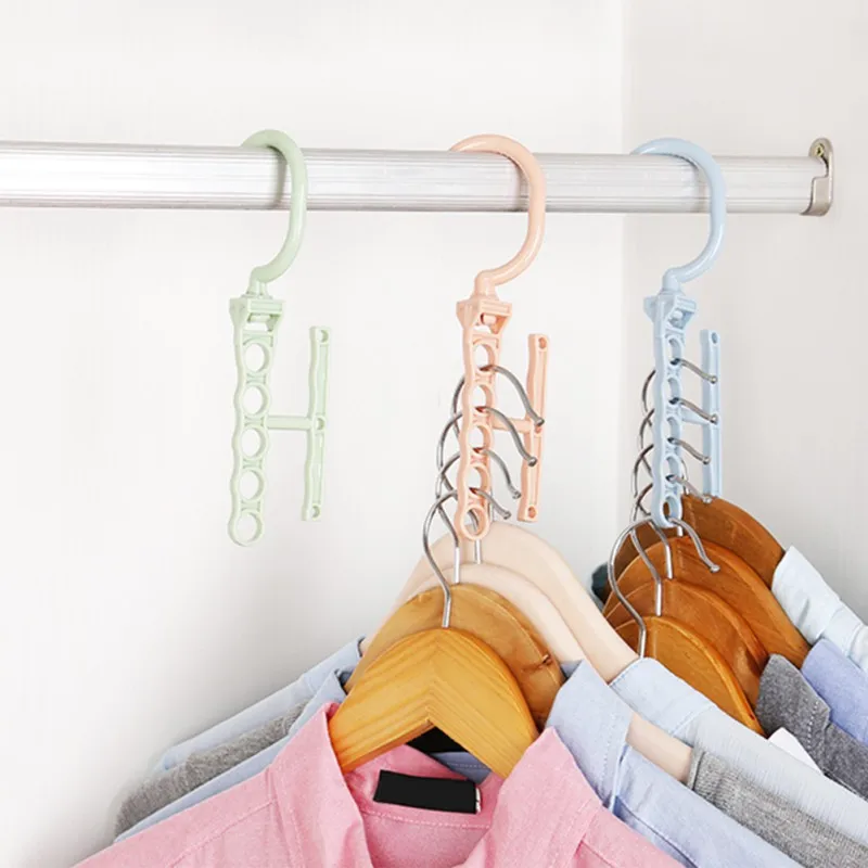 

Practical Multi-layer Plastic Windproof Fixed Hanger Fixed Buckle Household Non-slip Hanger 5 Storage Hanger