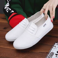 spring and autumn new one step light and comfortable canvas shoes work shoes all match low top casual white shoes