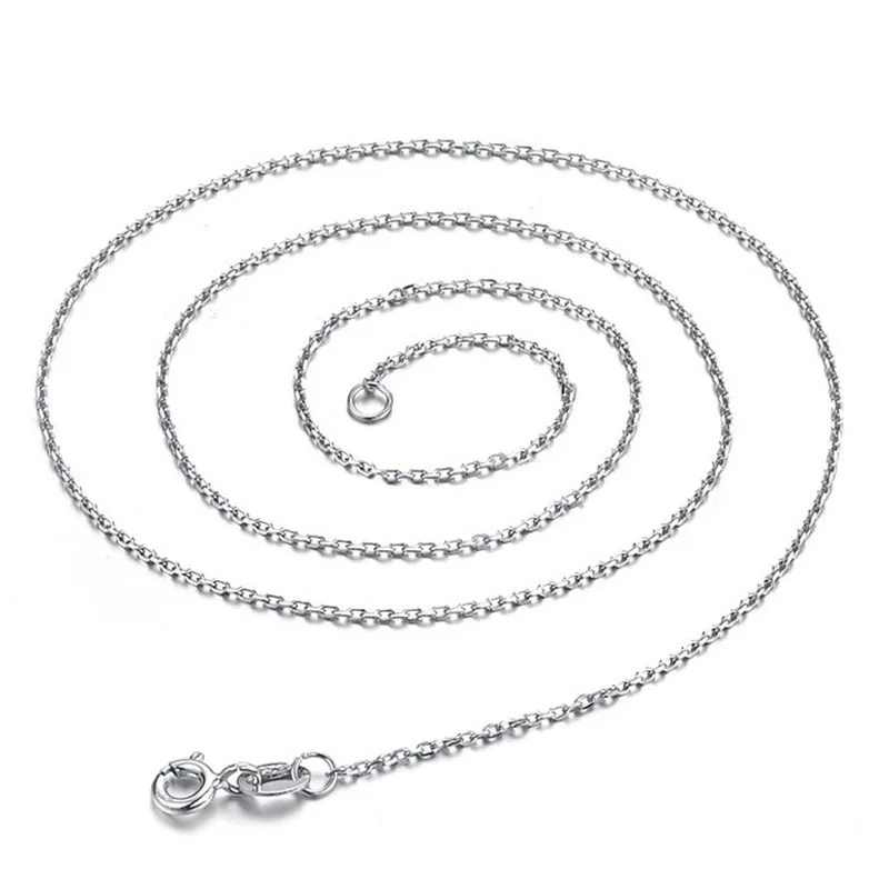 

Real 925 Sterling Silver Classic Round Style Necklace Long Chain Simple Decorate Fashion Jewelry For Women Birthday Dating Gift