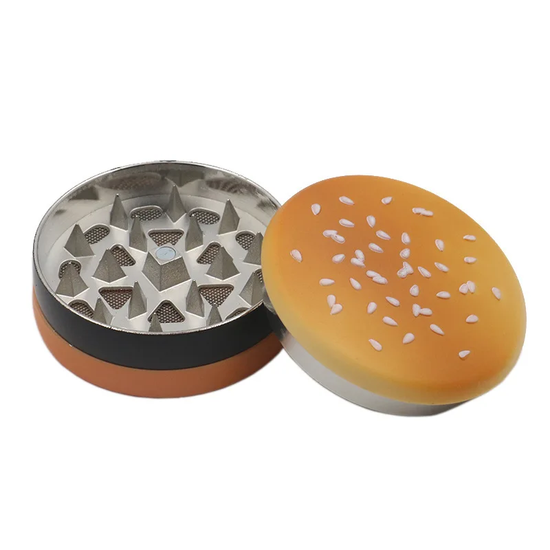 

Гамбургер стиль металлический жернов для трав, Диаметр 55 мм 3 слой мясорубки ванили Пряная табачная мельница аксессуары для курения