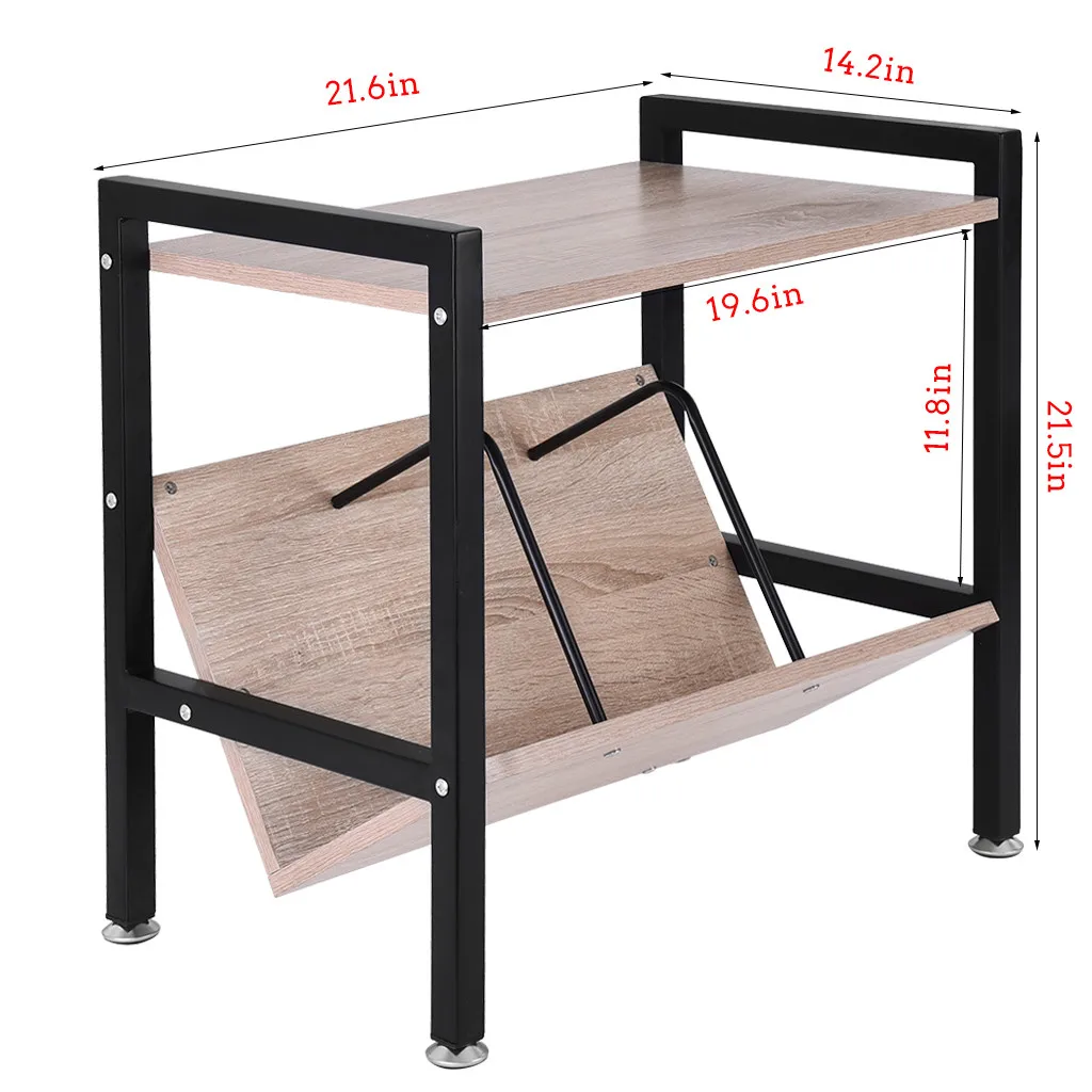 

Modern Bedroom Bedside Table Simple Nightstand with Mini Storage Rack Simple Storage Organizer End Table for Bedroom