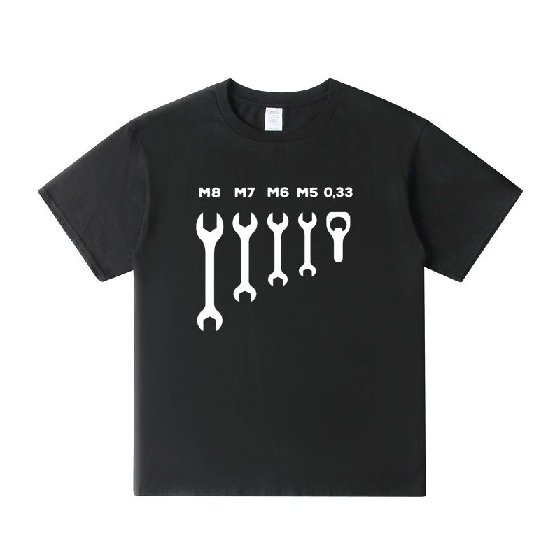 

NEW Men's funny wrench jaw spanner beer car mechanic gift t shirt Design Short Sleeve Round Collar O neck Fitness Funny shirt
