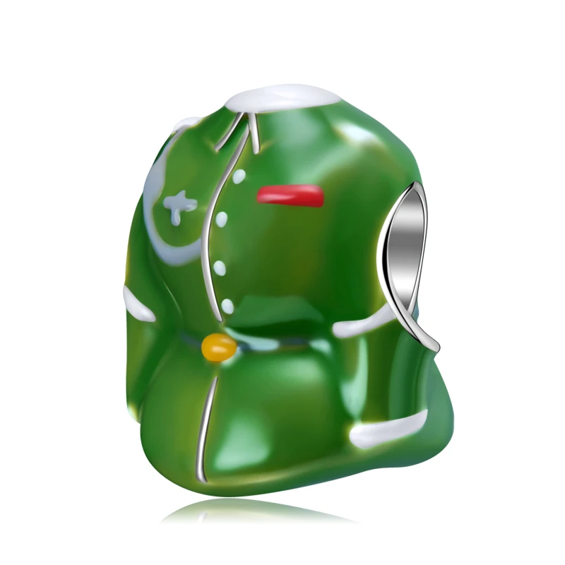 Новинка модная Серебряная военная форма зеленые эмалированные бусины Подвески