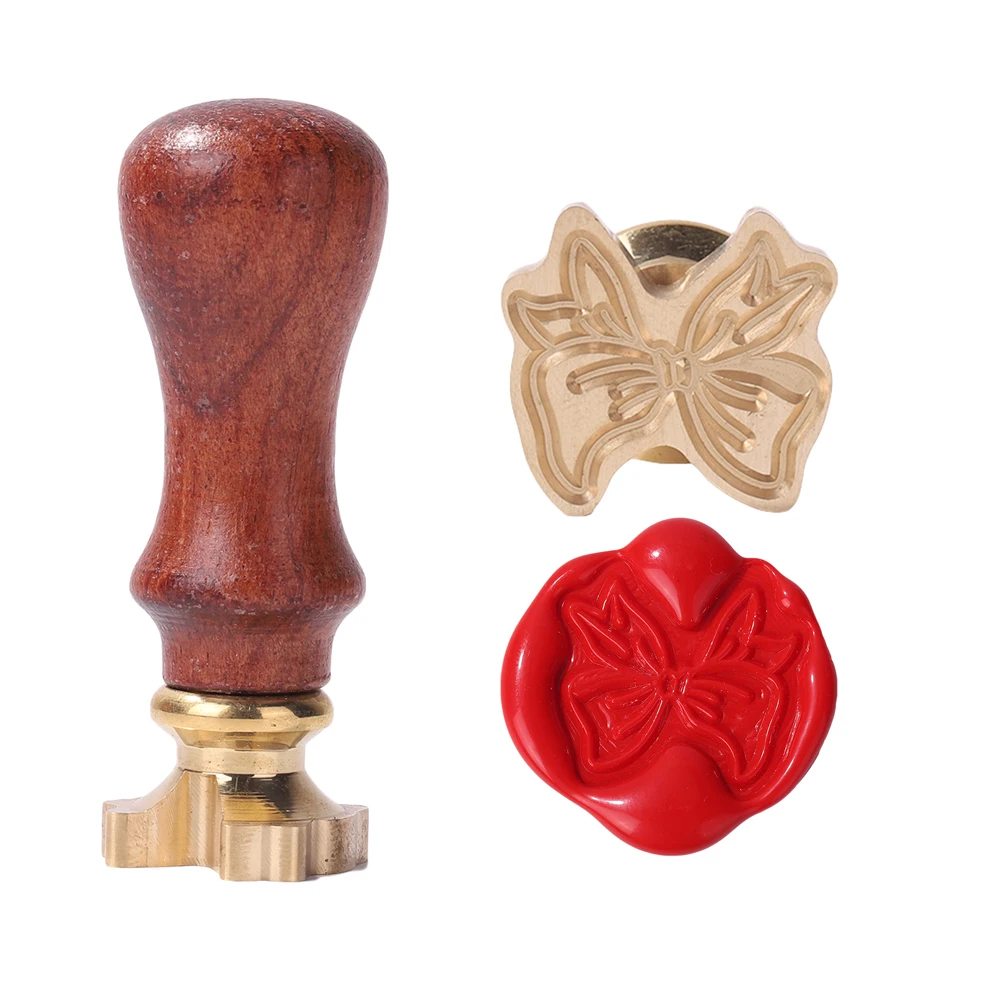 Штамп для запечатывания в стиле ретро с узором виде банта металлическая Лаковая