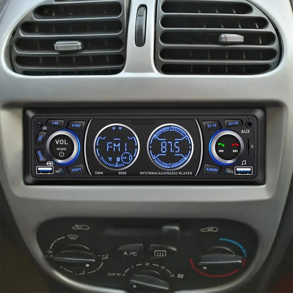 1 Din Bluetooth автомобильное радио авто MP3 стерео аудио плеер с FM радио AUX TF карта U Диск Играть микрофон дистанционное управление Авторадио