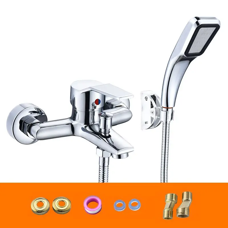 Настенный смеситель для душа ванной комнаты Набор смесителей ванны с ручной