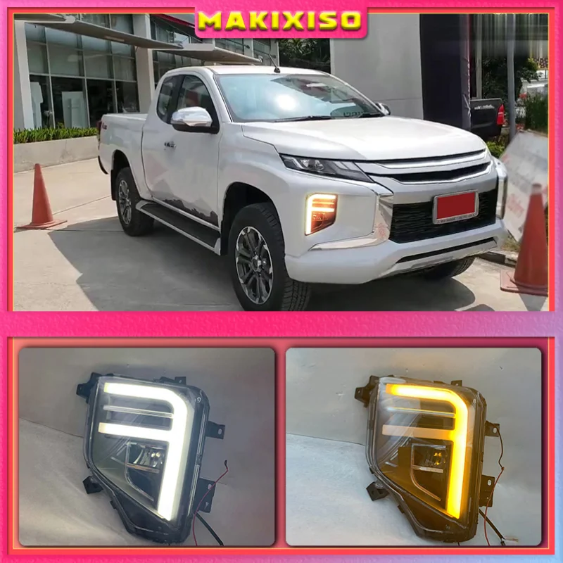 Дневные ходовые огни 2 шт. светодиодные дневные противотуманные фары с желтым