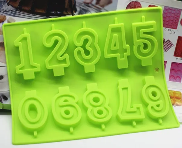 10 цифр силиконовые формы для свечей diy изготовления конфет силиконовая форма