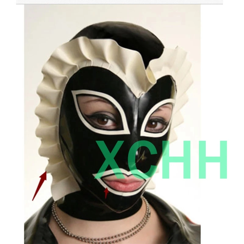 

Latex HoodsCustomized Fetish heroine mask hood Handmade Natural Zentai hoods headgear halloween costumes for women