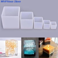 cube shape candle silicone mold diy gypsum plaster crafts mould square silicone soap candle resin molds dried flower decoration