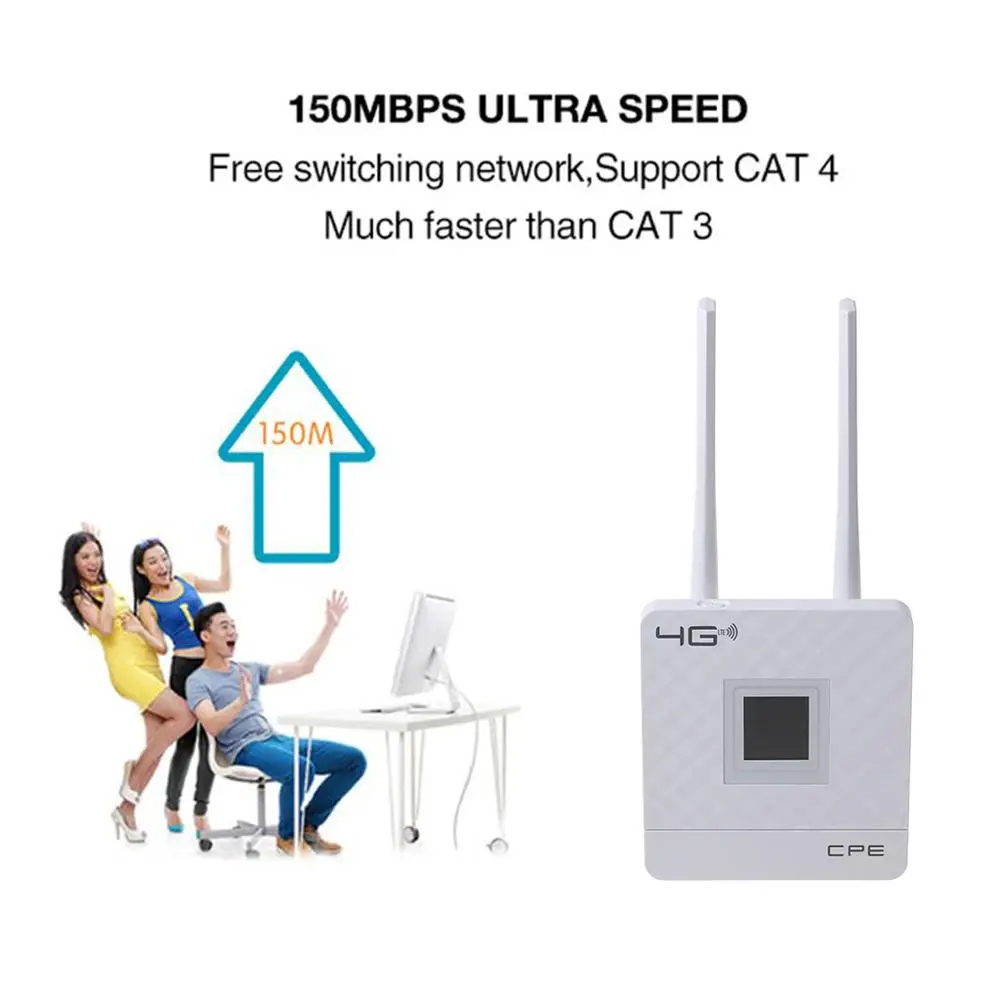 Разблокированный беспроводной маршрутизатор Wi Fi 150 Мбит/с 4G LTE CPE с портом LAN