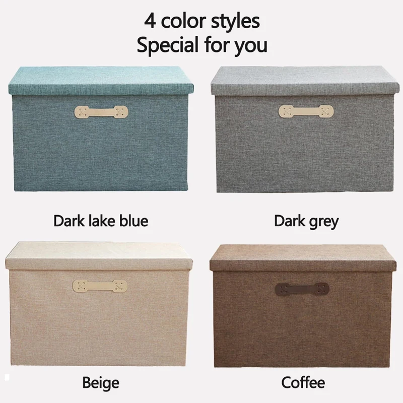 

Large Fabric Storage Bins Clothes Closet Organizers and Storage Box with Lids Closet Ornament Foldable Cube Baskets for Shelf