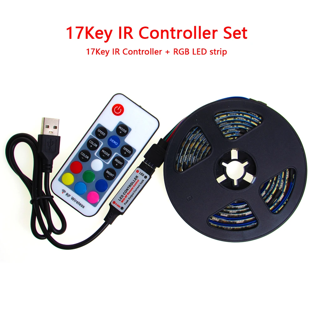 Цветная (RGB) светодиодный 5V полосы светильник лента USB PC 5050 Водонепроницаемый 5В RGB