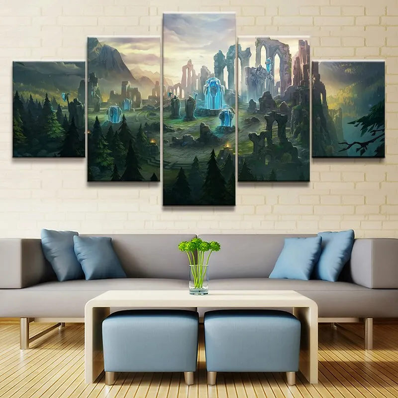 

5 Pieces League Of Legends Wall Art HD Picture Canvas Print Poster Modular Picture Artwork For Living Room Home Decoration