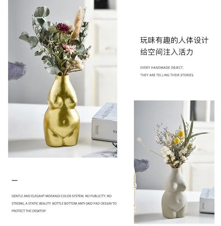 

New Female Body Art Vase Ceramic Ornaments Modern Minimalist Creative Decoration Utensils Flower Arrangement