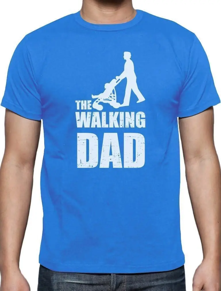 Fathers Day Gift Walking папа футболка классная забавная пап отцов Топ Синий S 3XL|Мужские