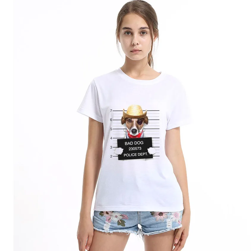 2017 Горячая продажа собака полиция Dept дизайн женская футболка Французский