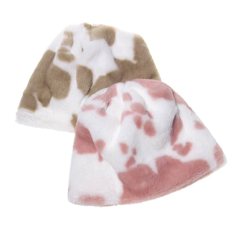 Женская зимняя шапка FOXMOTHER черная розовая Шапка бини из искусственного меха