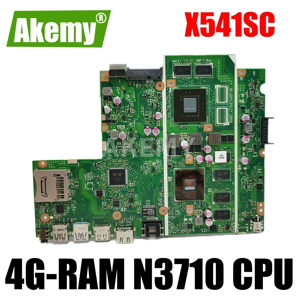 

Akemy Новинка! X541SC материнская плата для ноутбука For For For For Asus X541SC X541S D541SC протестированная оригинальная материнская плата 4G-RAM N3710 CPU GT810M GPU