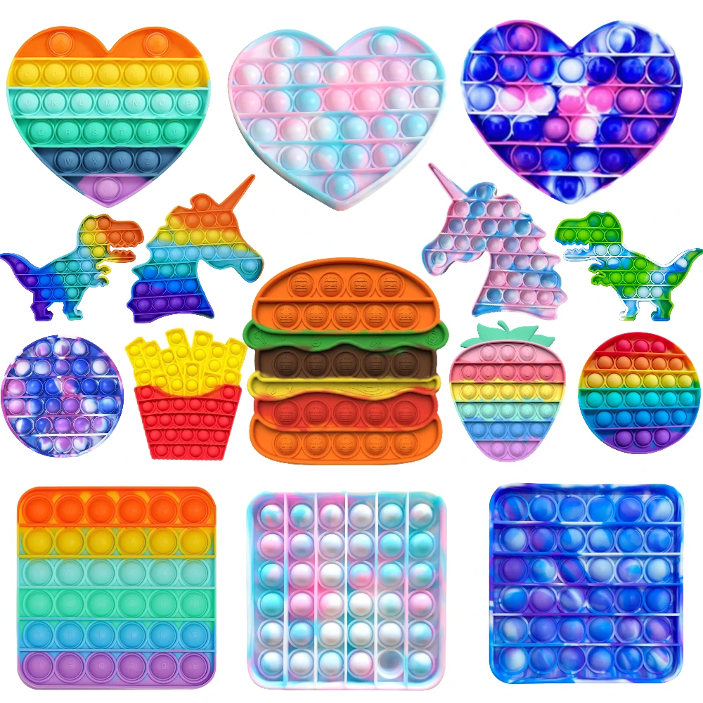 Антистрессовые Игрушки Pop игрушки Popis Rainbow Push Is Bubble антистресс для взрослых и