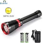 Светильник ный фонарь для погружения с аквалангом на глубину 100 м, водонепроницаемый подводный светодиодный фонарь XHP70.2 с желтымбелым свесветильник