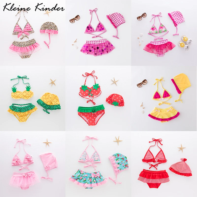 Baby Bikini Swimsuit for Girls 3 Pieces Sexy Child Bikinis Set Toddler Children's Bathing Suit Kids Swimwear Swimming Wear Girl