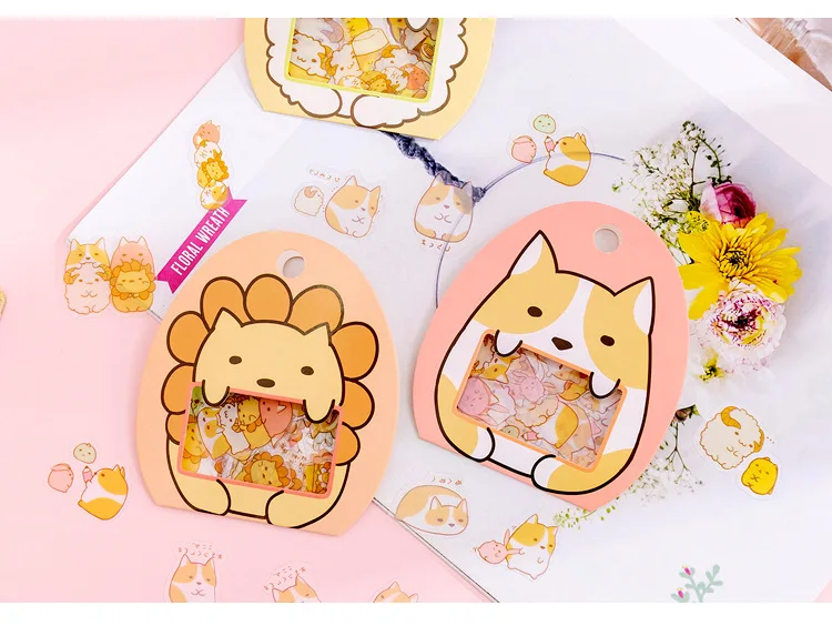 50 шт милые Мультяшные декоративные наклейки s Kawaii животные канцелярские наклейки s ПВХ клейкие наклейки для детей DIY принадлежности для скрапбукинга