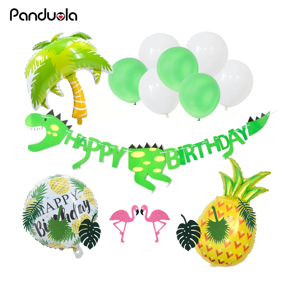 Воздушные шары животные динозавр дневная гирлянда джунгли вечеринка конфетти
