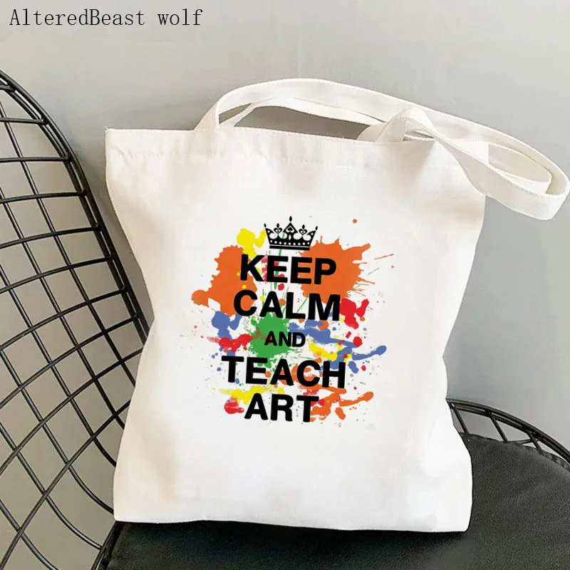 

Women Shopper bag Keep calm pattern Printed Kawaii Bag Harajuku Shopping Canvas Shopper Bag girl handbag Tote Shoulder Lady Bag