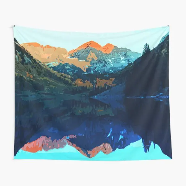 

The Wonderful Maroon Bells Landscapes Tapestry Towel Wall Mat Decor Art Hanging Printed Bedroom Bedspread Colored Beautiful