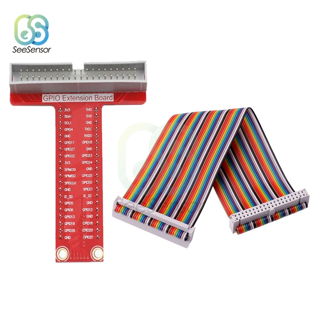 T type GPIO Плата расширения + Raspberry Pi 40Pin кабель 20 см для 3 2 Модель B & +|Детали и