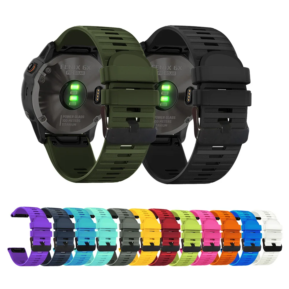 

Quick Release Silicone Strap 26mm Suitable for Jiaming Fenix 6x 14 Colors