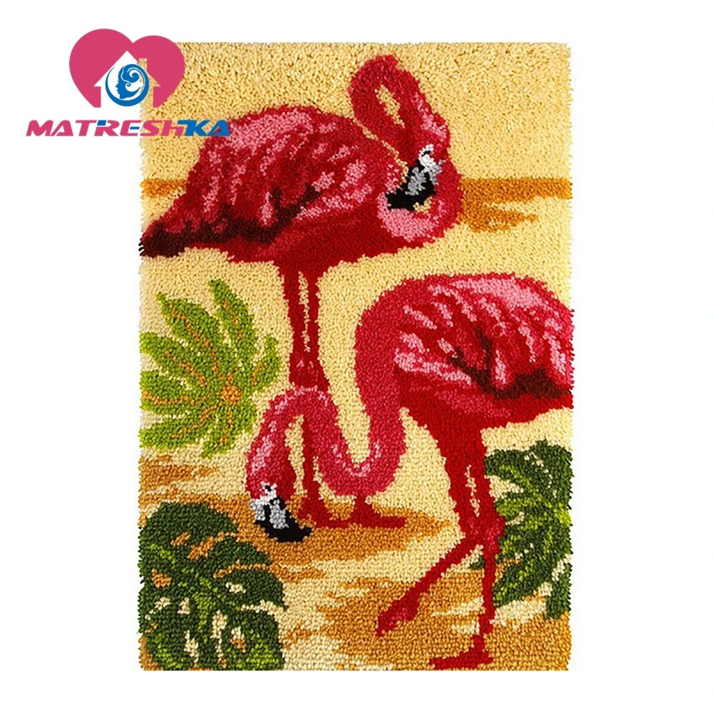 latch hook rug kits Flamingo do it yourself carpet embroidery carpet embroidery hook needlework button package craft home decor