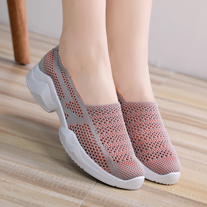 Легкая обувь для бега Женские открытые носки Летние дышащие кроссовки с сеткой
