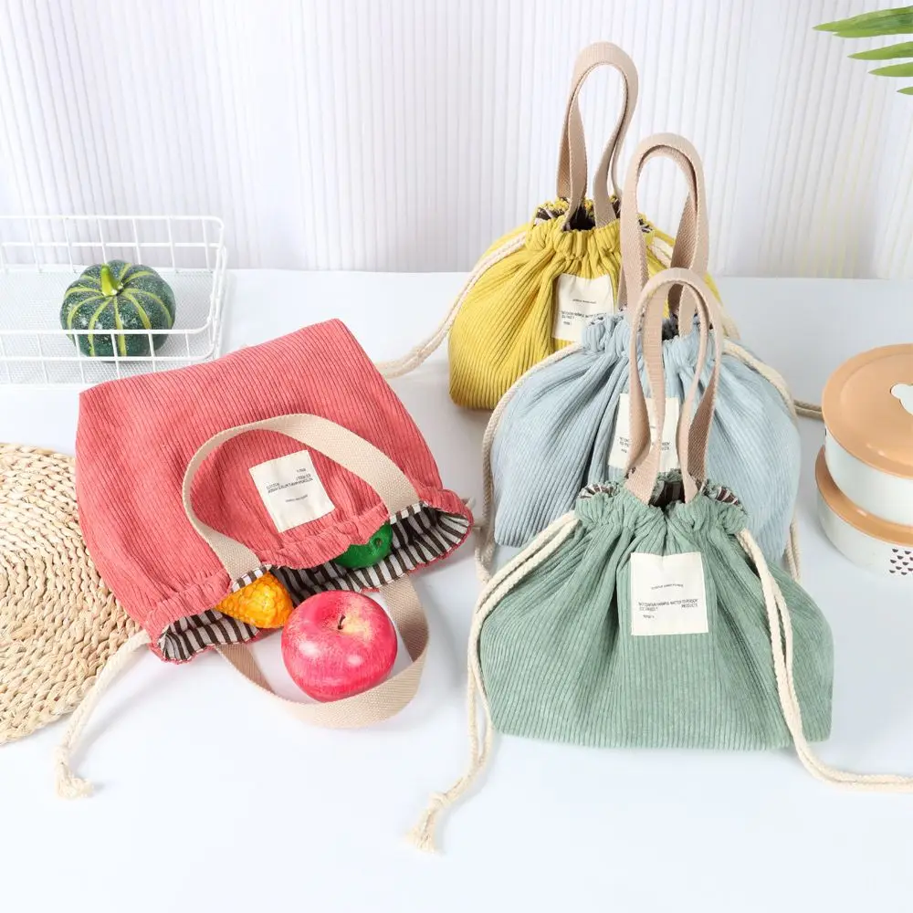 

friendly Insulated Box Portable Thermal Insulated Lunch Bag Canvas Lunch Bag Lunch Container Drawstring Lunch Bag