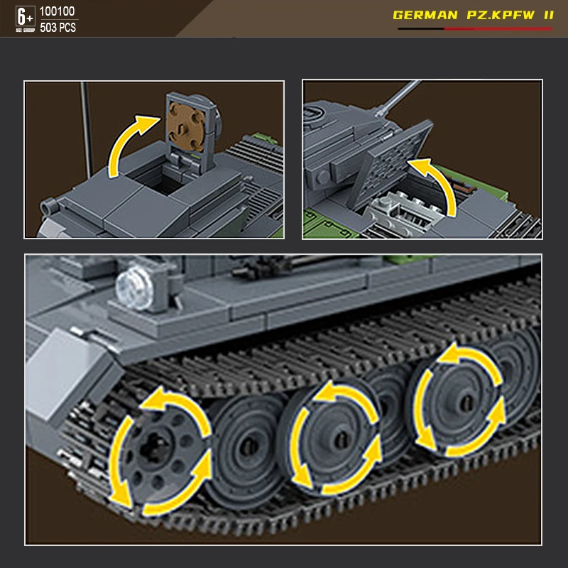 Конструктор Второй мировой войны PZ KPFW II Tank модель боевого оружия армия Вторая