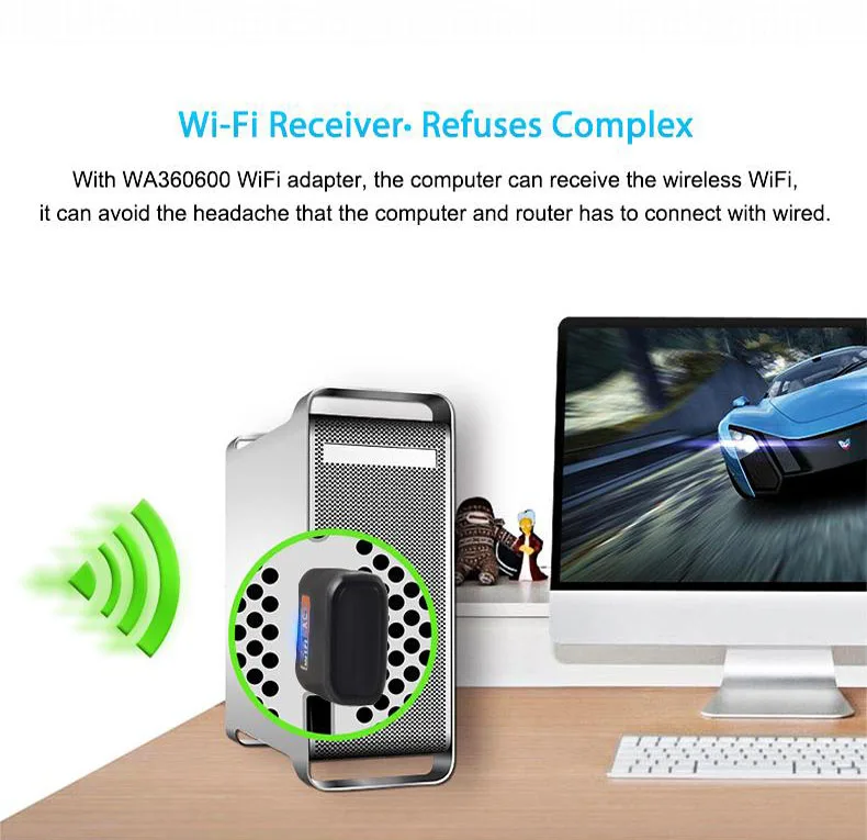 Беспроводной USB WiFi адаптер 600 Мбит/с Wi fi Dongle PC сетевой карты двухдиапазонный wi 5 ГГц