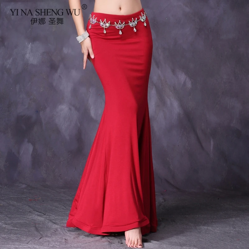 

New Elegant Women Belly Oioninos Dancing Skirt Eastern Performance Clothing Wave Fishtail Skirt Dancing Costume Practice Clothes