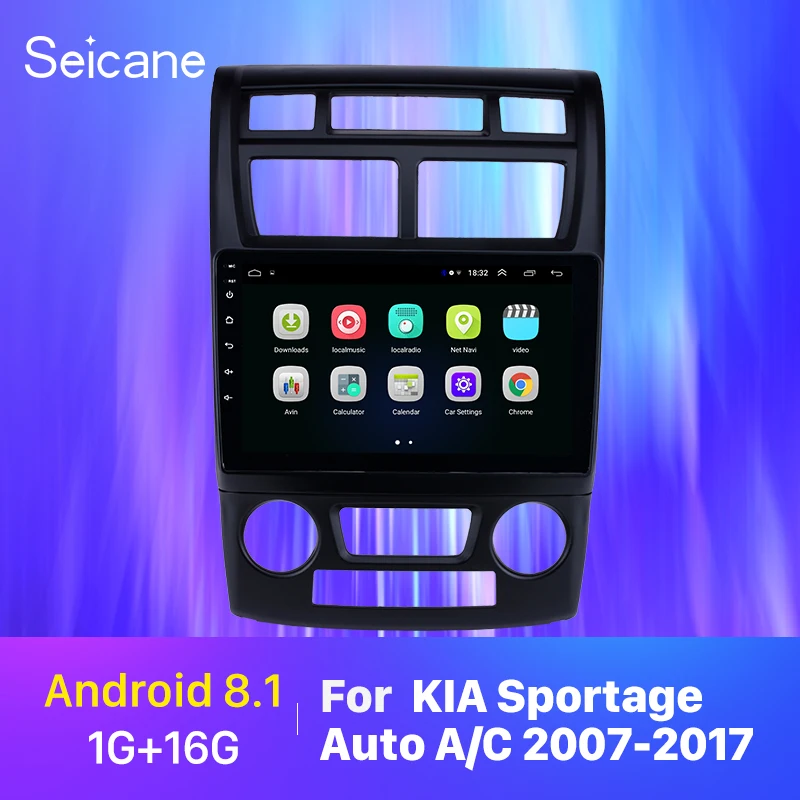 Автомобильный мультимедийный проигрыватель Seicane 9 дюймов для KIA Sportage Auto A/C 2007 2008 2009