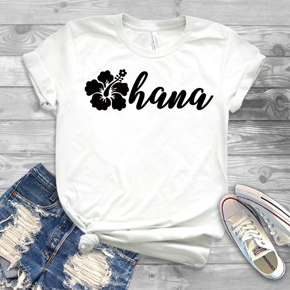 2019 футболка Ohana вдохновленная Лило и стежком с цветочным принтом рубашка