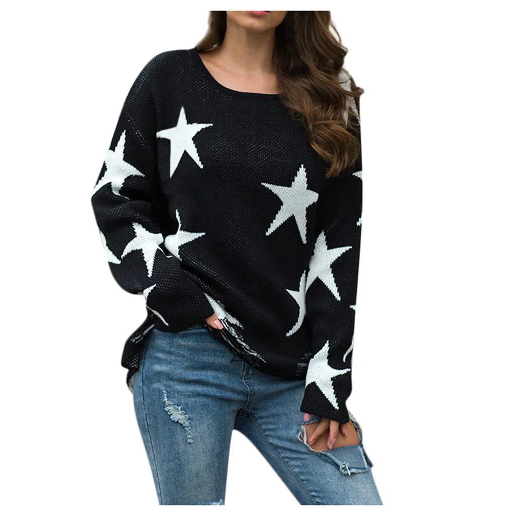 Однотонный Повседневный свитер с круглым вырезом на плече roupas Femininas Tricot Femme